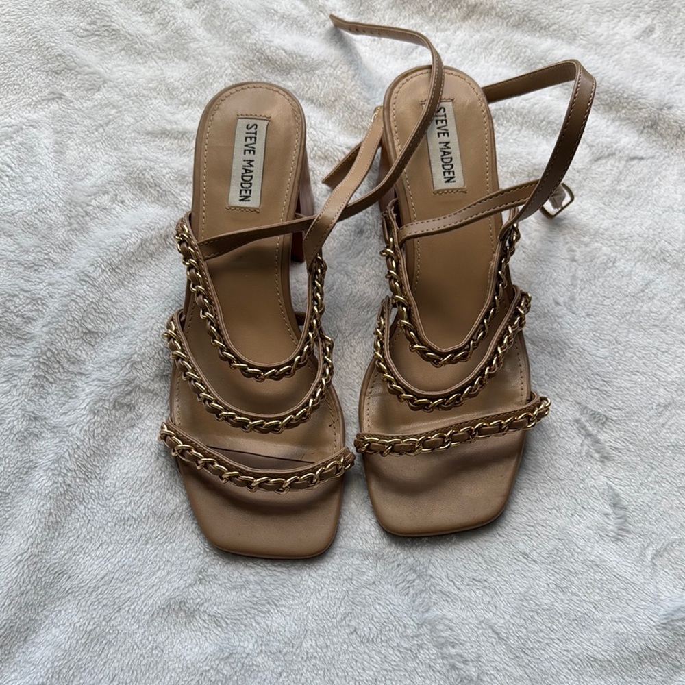 Steve Madden Tan Braided Sandals Slingback Size 10